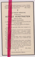 Devotie Doodsprentje Overlijden - Achille Verstraeten époux Eugénie Vermeersch - Renaix 1875 - 1936 - Obituary Notices