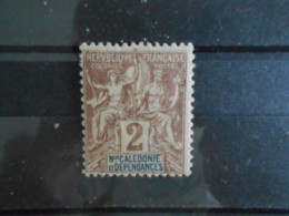 NOUVELLE-CALEDONIE YT 42 TYPE DUBOIS 2c. Lilas-brun S.paille* - Unused Stamps