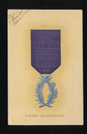 CPA DISTINCTION MEDAILLE DES PALMES ACADEMIQUES . EDITEUR J. PICOT écrite 1916 - Oorlog 1914-18