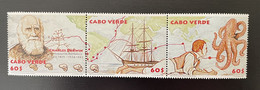 Cape Kap Verde Cabo Verde 2009 Mi. 943 - 945 200 Anos Years Jahre Ans Charles Darwin Boot Bateau Pieuvre - Islas De Cabo Verde