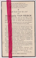 Devotie Doodsprentje Overlijden - Stephanie Van Herck - Watervliet 1898 - Oostende 1937 - Décès