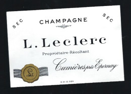 Etiquette Champagne  Sec  L Leclerc    Cumieres  Marne 51 - Champagne