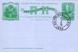 Haiti Entier-P Obl Yv:500 Mi  Union Postale Universelle Carte Postale (TB Cachet à Date) - Haïti