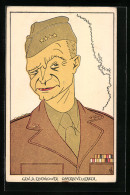 AK Karikatur Gen. D. Eisenhower, Opperbevelhebber  - Hombres Políticos Y Militares