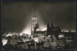 AK Freiburg I. Br., Winterliche Kirche Bei Nacht  - Freiburg I. Br.