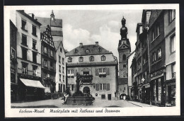 AK Kochem /Mosel, Marktplatz Mit Rathaus Und Brunnen  - Autres & Non Classés
