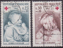 Art, Peinture, Impressionnisme - FRANCE - Pierre Auguste Renoir: Bébé à La Cuiller, Coco écrivant - N° 1466-1467 - 1965 - Oblitérés