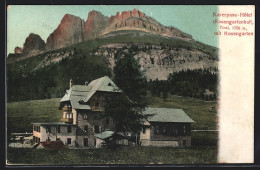 Cartolina Karersee, Karerpass-Hotel Rosengartenhof Mit Rosengarten  - Andere & Zonder Classificatie