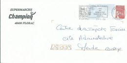 FRANCE P.A.P. 20g CHAMPION Rouge FLORAC POUR MENDE ( LOZERE ) DE 1998 LETTRE COVER - PAP: Aufdrucke/Luquet