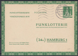 ⁕ Germany 1960 Deutsche BundesPost ⁕ FUNKLOTTERIE (24a) Hamburg 1 ⁕ Berlin-Spandau Postmark ⁕ Stationery Postcard - Postkarten - Gebraucht