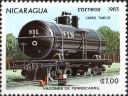 Nicaragua Poste N** Yv:1266 Mi:2389 Vagones De Ferrocarril Carro Tanque - Nicaragua