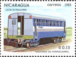 Nicaragua Poste N** Yv:1264 Mi:2387 Vagones De Ferrocarril Coche De Pasajeros - Nicaragua