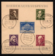 SBZ Block 3B Ya Gestempelt Vom Ersttag, Weimar 27.3.46 #HJ619 - Altri & Non Classificati