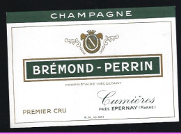 Etiquette Champagne  1er Cru Brémond Perrin   Cumieres  Marne 51 - Champagner