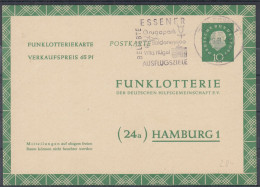 ⁕ Germany 1961 Deutsche BundesPost ⁕ FUNKLOTTERIE (24a) Hamburg 1 ⁕ ESSEN Postmark ⁕ Stationery Postcard - Cartoline - Usati