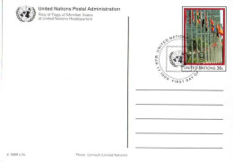 ONU (New-York) Entier-P Fdc Yv:102 Mi: UN Headquarters 6 Cartes 17mar1989 Fdc - Otros