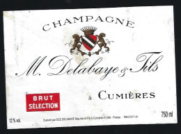 Etiquette Champagne  Brut Selection  Maurice  Delabaye & Fils     Cumieres  Marne 51 - Champan