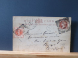 ENTIER566   CP G.B.  POUR LA BELG. 1889 - Interi Postali