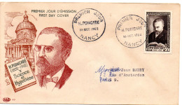 ECRIVAIN / POINCARE = 54 NANCY 1952 = CACHET PREMIER JOUR + N° 933 Sur ENVELOPPE FDC - Schriftsteller