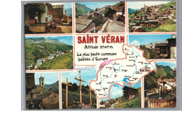 SAINT VERAN 05 - Plan Carte De La Région Multi Vue Sur Le Village Croix Jésus Eglise Petite Rue - Otros & Sin Clasificación