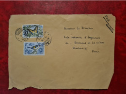 LETTRE LIBAN  1966 BEYROUTH PAPILLON ET OISEAU DEVANT DE LETTRE - Liban