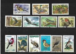 Oiseaux, Passereaux De L'Andorre.  13 Timbres Oblitérés Différents, 1 ère Qualité - Andere & Zonder Classificatie