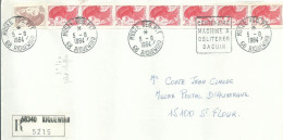 FRANCE LETTRE RECOMMANDEE 14F60 MUSEE DE RIQUEWIHR ( HAUT RHIN ) POUR ST FLOUR ( CANTAL ) DE 1984 LETTRE COVER - 1961-....