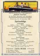 Menükarte, Dampfer Monte Olivia, 18. September 1930, Speisefolge - Menükarten