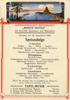 Menükarte, Dampfer Monte Olivia, 27. September 1930, Speisefolge - Menus