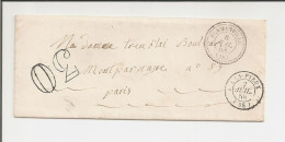 Lettre De Flamanville (La Manche) Pour Paris De 1858 - Taxe 30 - 1849-1876: Klassik