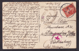 Carte A Vue  Obl. Soultz 24.06.1919 -> Klingenstein - Zensur/Censure * + 107 (Mulhouse) - Cartas & Documentos