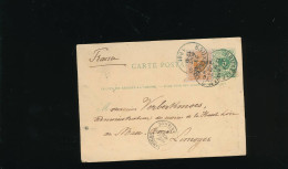 Entier Postal Carte 5 Centimes Vert, Obitéré. Bruxelles Belgique 1881  Et Limoges France - Tarjetas 1871-1909