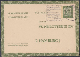 ⁕ Germany 1962 Deutsche BundesPost ⁕ FUNKLOTTERIE E.V.  2 Hamburg 1 ⁕ WUPPERTAL-ELBERFELD Postmark ⁕ Stationery Postcard - Cartes Postales - Oblitérées