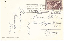 CARTOLINA VENEZIA CON ANNULLO TARGHETTA GENOVA MOSTRA COLOMBIANA - 1946-60: Storia Postale