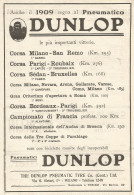 Elenco Vittorie Con I Pneumatici DUNLOP - Pubblicitï¿½ Del 1909 - Old Advert - Pubblicitari