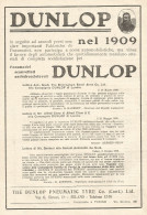 Pneumatici DUNLOP - Pubblicitï¿½ Del 1909 - Old Advertising - Pubblicitari