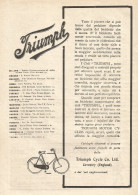 Biciclette TRIUMPH - Pubblicitï¿½ Del 1909 - Old Advertising - Pubblicitari