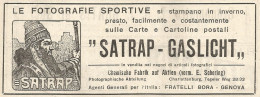 Fotografie Sportive SATRAP-GASLICHT - Pubblicitï¿½ Del 1909 - Old Advert - Pubblicitari