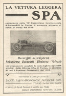 La Vettura Leggera SPA - Pubblicitï¿½ Del 1909 - Old Advertising - Pubblicitari