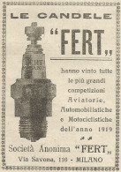 Candele FERT - Milano - Pubblicitï¿½ Del 1920 - Old Advertising - Pubblicitari