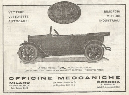 Vettura OM Modello 465 12/15 HP - Pubblicitï¿½ Del 1920 - Old Advertising - Pubblicitari