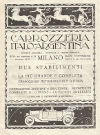 Carrozzeria Italo-Argentina - Pubblicitï¿½ Del 1920 - Old Advertising - Pubblicitari