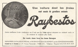 Freni RAYBESTOS - Pubblicitï¿½ Del 1926 - Old Advertising - Pubblicitari