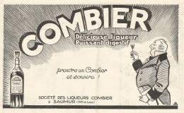 Liquore Digestivo COMBIER - Pubblicitï¿½ Del 1926 - Old Advertising - Pubblicitari