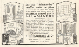Riscaldamento Centralizzato SALAMANDRE - Pubblicitï¿½ Del 1926 - Old Advert - Pubblicitari