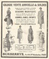 Impermeabili E Mantelli BURBERRYS - Pubblicitï¿½ Del 1926 - Old Advertising - Advertising