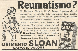 Reumatismo ? - Linimento SLOAN - Pubblicitï¿½ Del 1932 - Old Advertising - Publicités