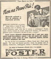 Pillole FOSTER Per I Reni - Vignetta - Pubblicitï¿½ Del 1932 - Old Advert - Publicités