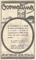 OVOMALTINA - Dr. A. Wander - Pubblicitï¿½ Del 1932 - Old Advertising - Advertising