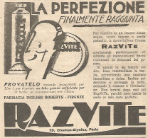 RAZVITE - La Perfezione Finalmente... - Pubblicitï¿½ Del 1932 - Vintage Ad - Publicités